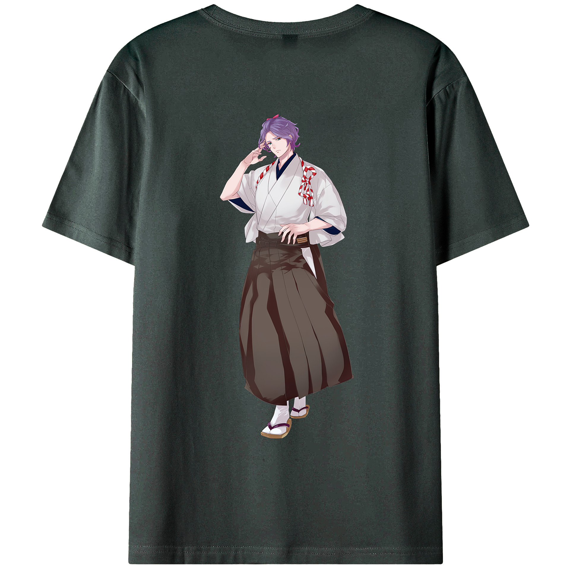 （画像用） 刀剣乱舞 Touken Ranbu 綿100％ メンズ半袖Tシャツ（バックプリント） 通気性